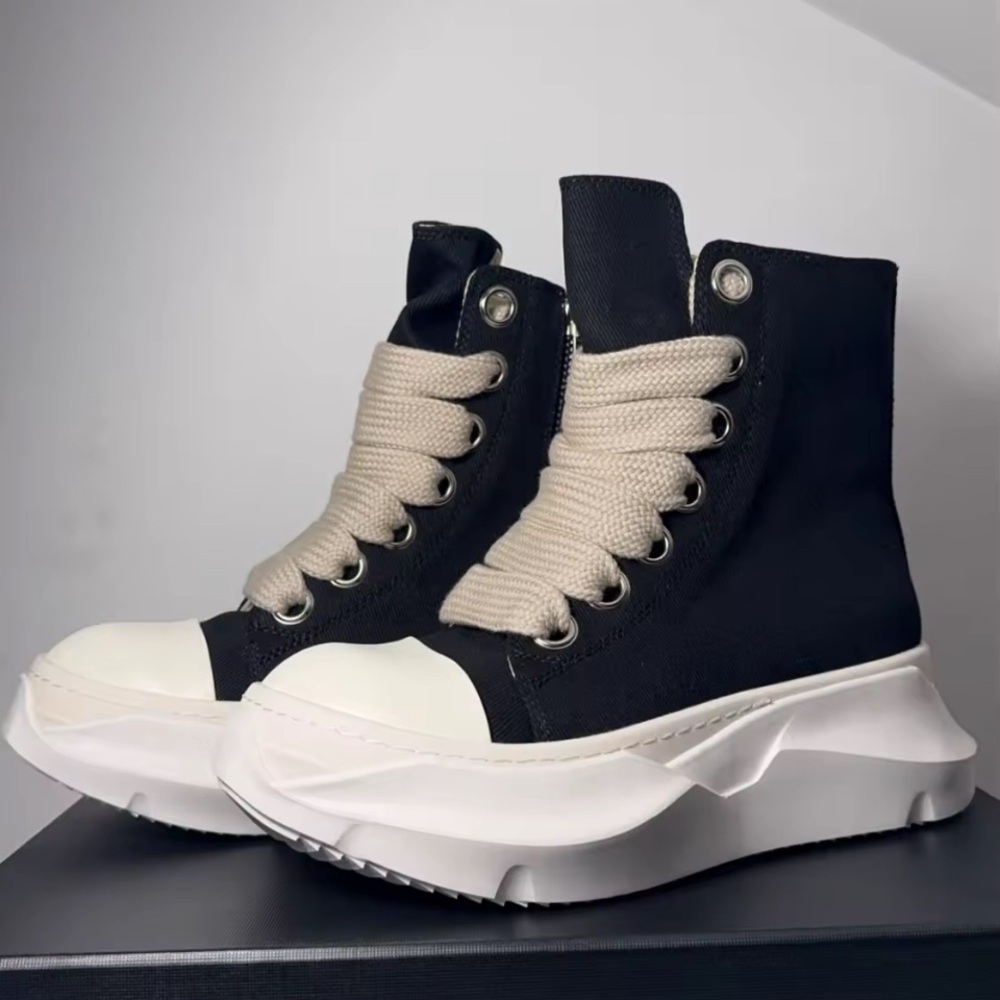 Black and White High-Top Sneakers